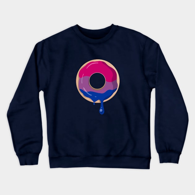 Bi Pride Donut Crewneck Sweatshirt by LittleGreenHat